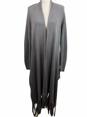 Ted Baker | Fllorie Gray Oversized Fringed Cardigan Sweater